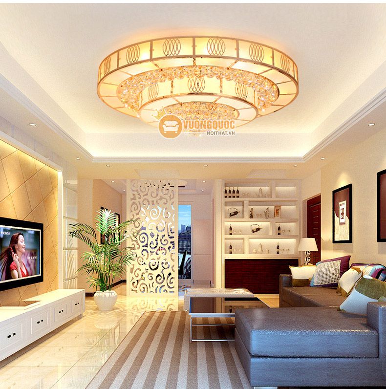 Đèn ốp trần bánh tiêu đẹp cho phòng khách CM260-20